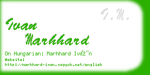 ivan marhhard business card